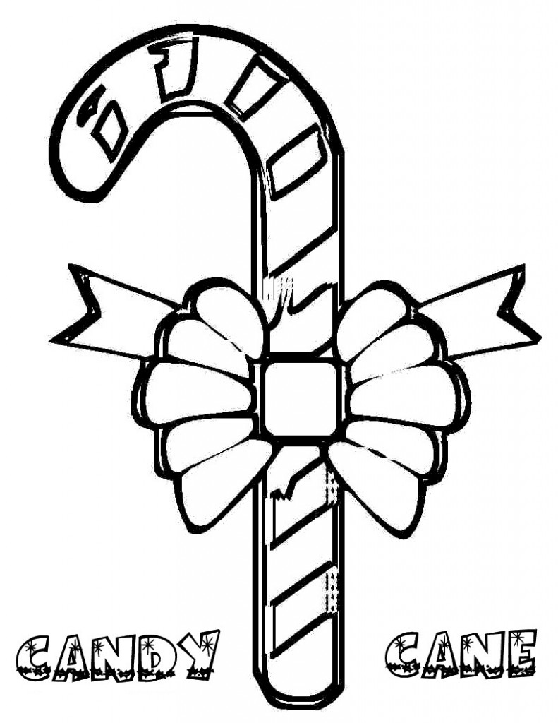 Free Candy Cane Coloring Page For Kids