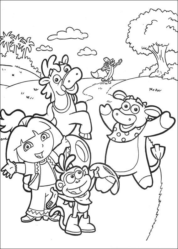 Free Dora The Explorer Coloring Pages