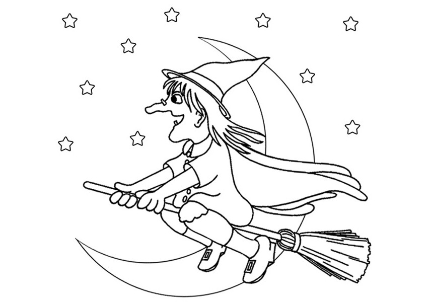 Free Printable Witch Coloring 7