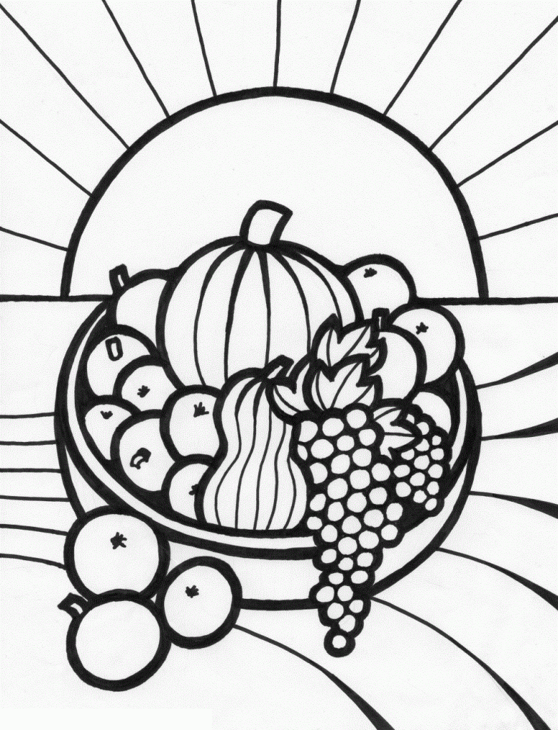 Fruit Coloring Page For Kids