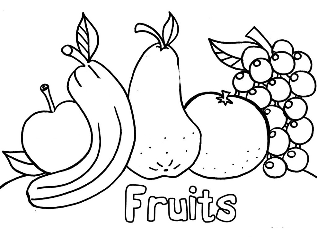 Fruits And Vegetables Coloring Pages For Kids 1