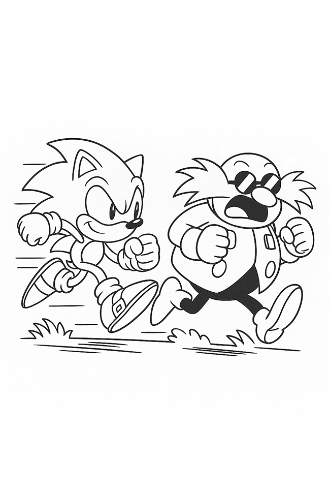 Funny Sonic Coloring Pages