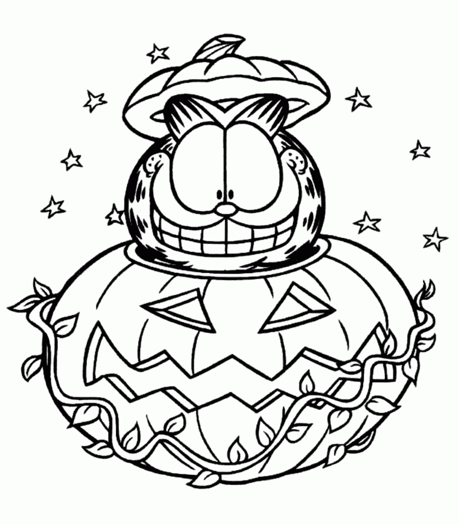 Garfield Halloween Coloring Pages