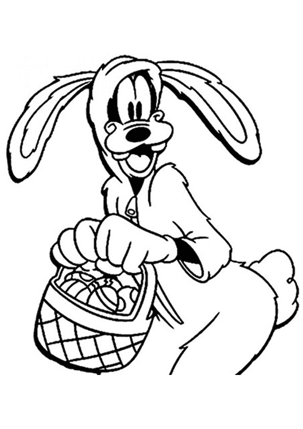 Goofy Easter Bunny Coloring Page