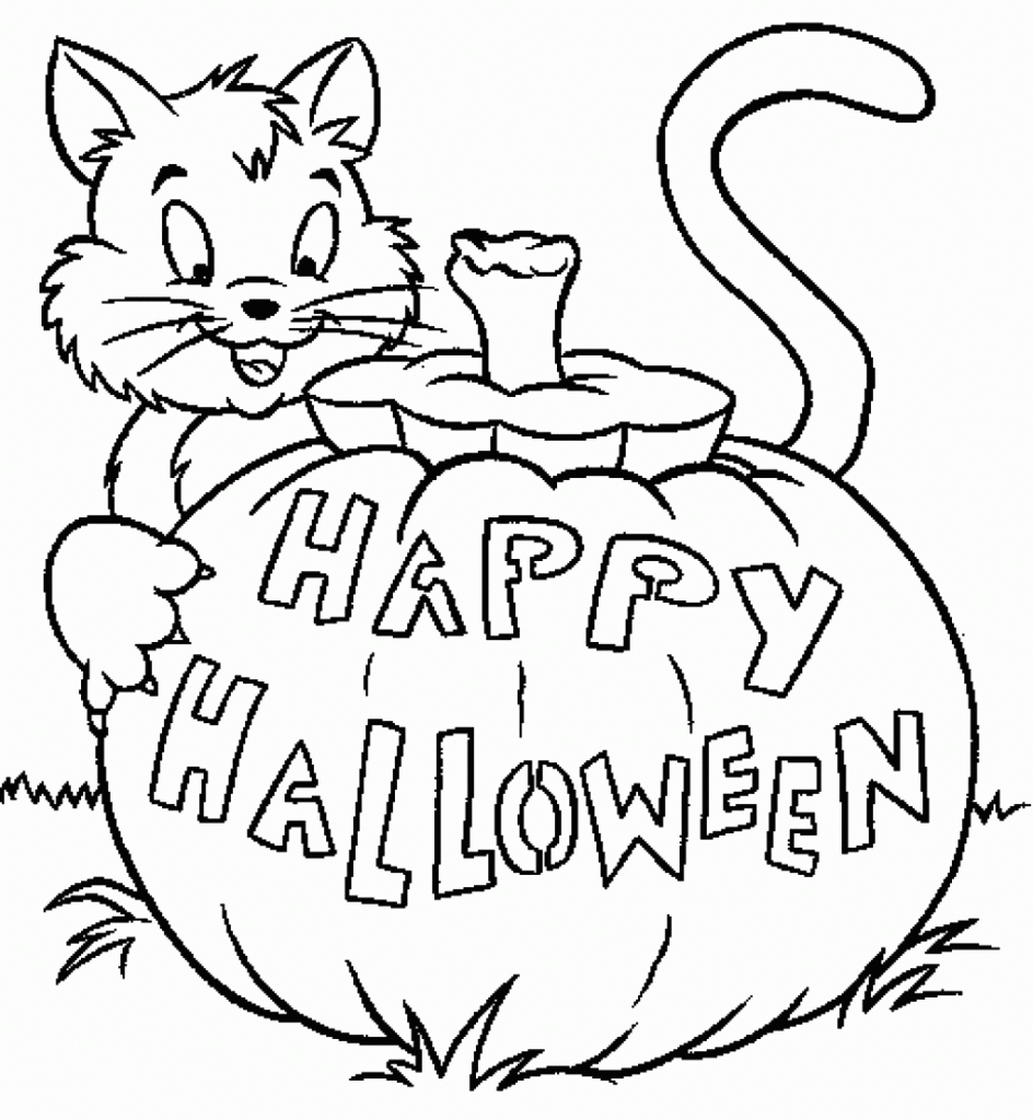 Halloween Cat Coloring Pages