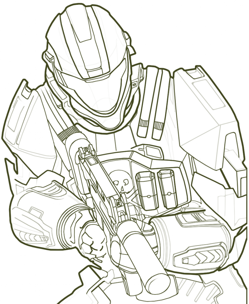 Halo Spartan Coloring Pages