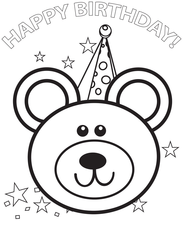 free printable happy birthday coloring pages for kids