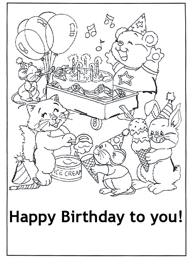 Happy Birthday Coloring Pages For Boys