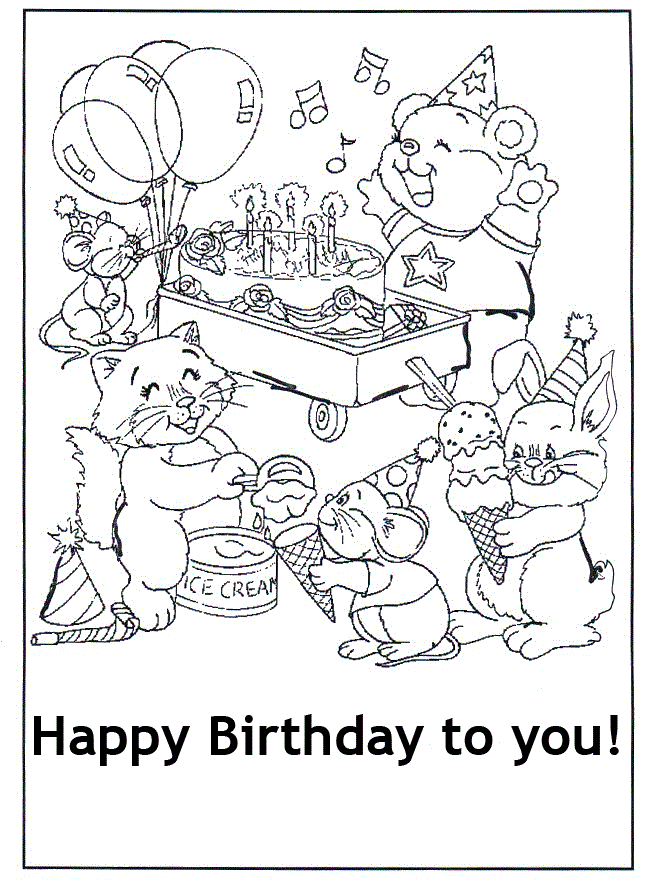 Free Printable Happy Birthday Coloring Pages For Kids