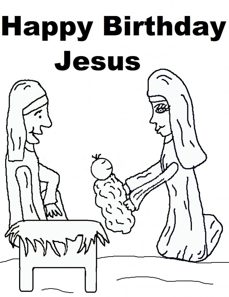 Happy Birthday Jesus Coloring Page