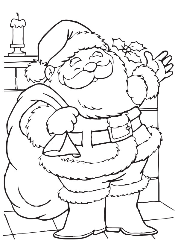 Happy Santa Coloring Page
