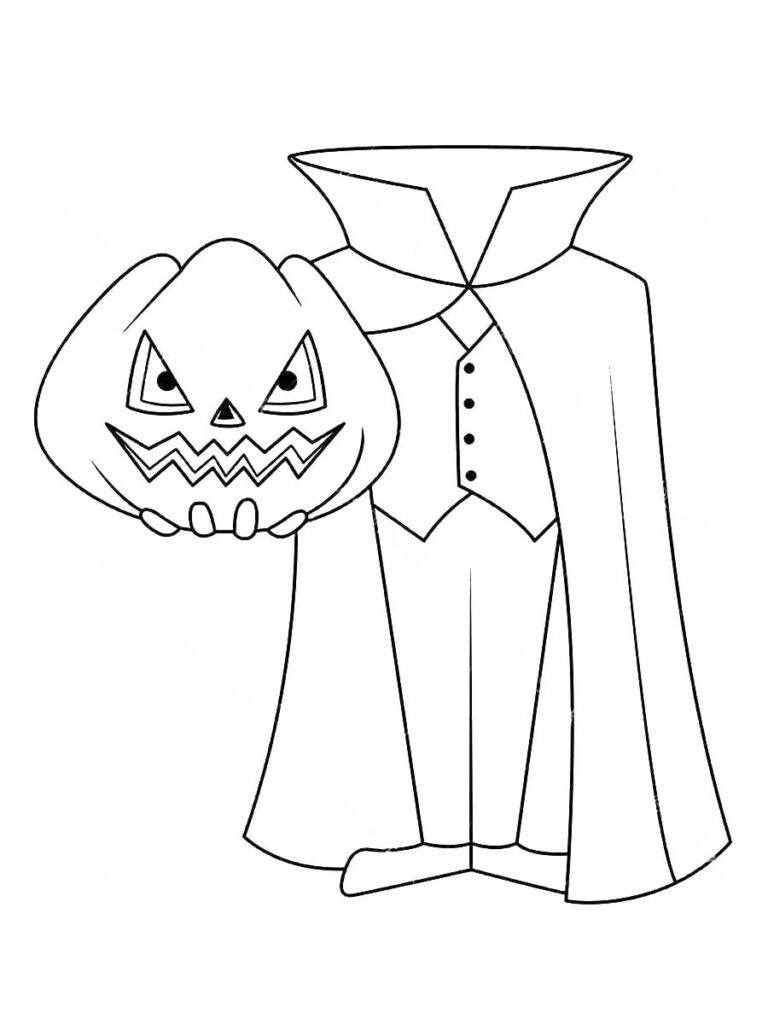 Headless Jack O Lantern Pumpkin Coloring Pages