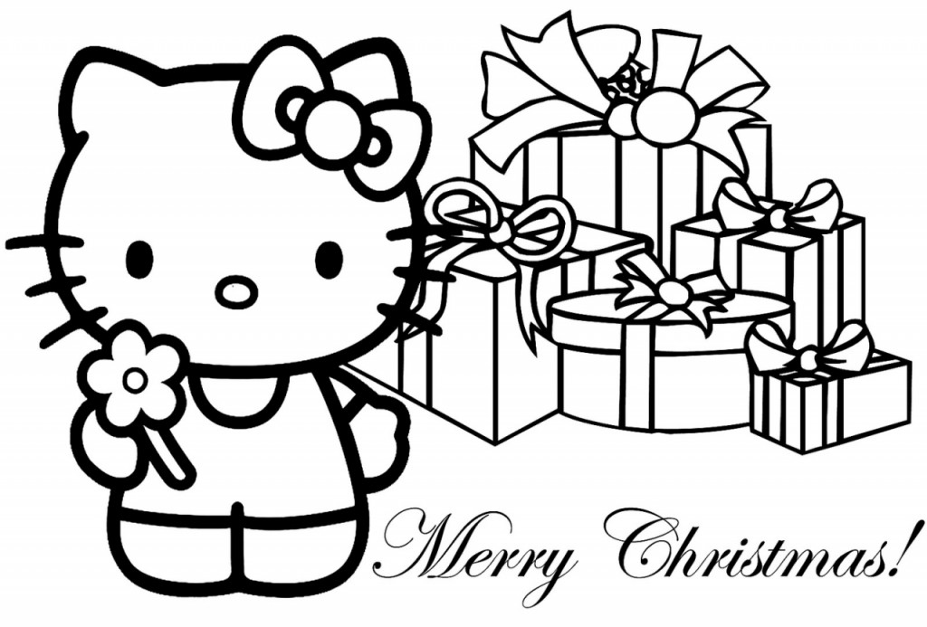 Hello Kitty Christmas Coloring Page