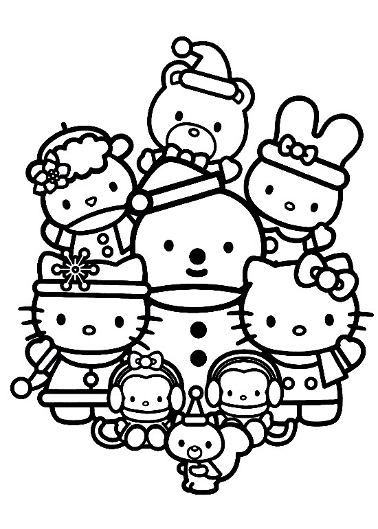 Best Friends Hello Kitty Coloring Page