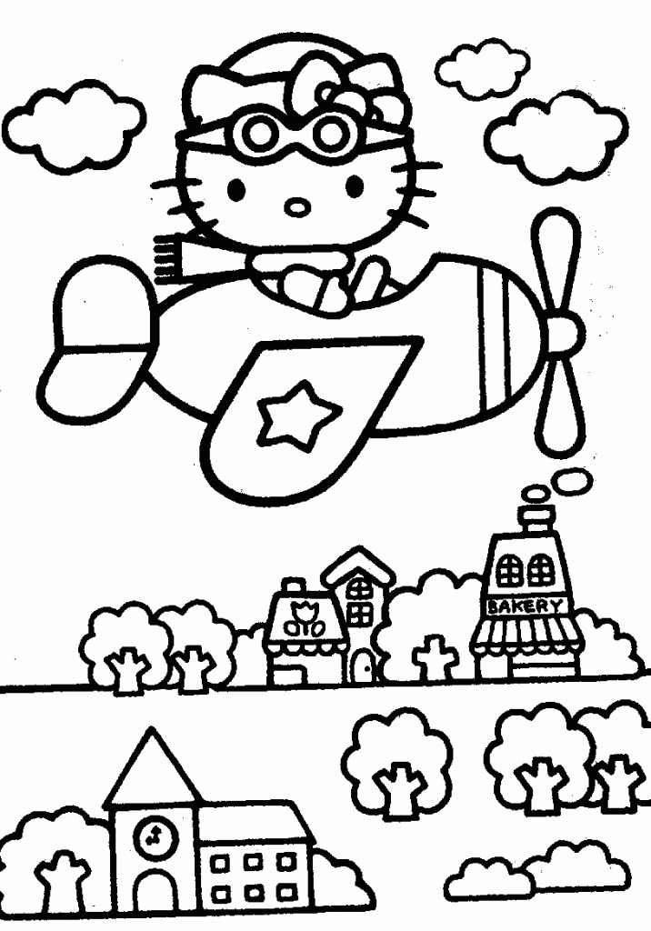 Hello Kitty Printing Coloring Pages