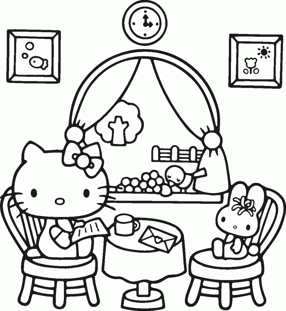 Hello Kitty Valentine Coloring Pages