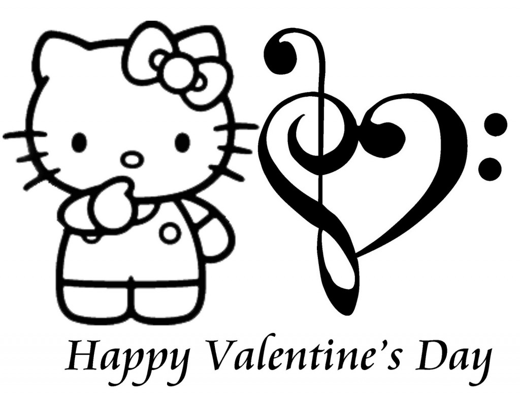 Hello Kitty Valentines Day Coloring Pages
