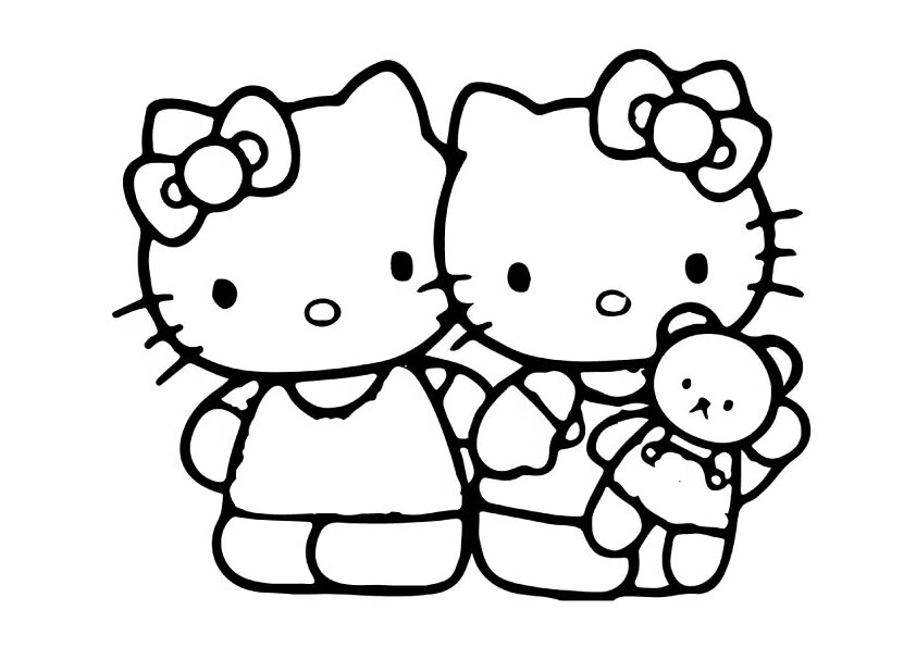 Hello Kitty And Friends Coloring Page