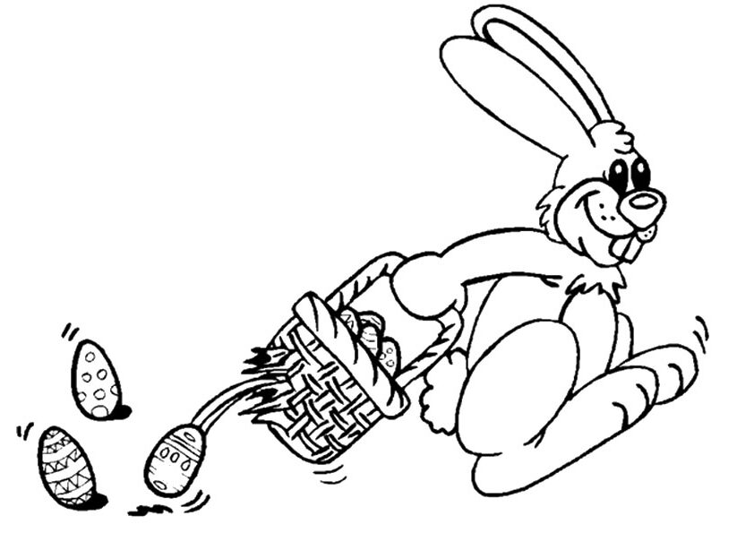 Hole In Bunnys Basket Coloring Page