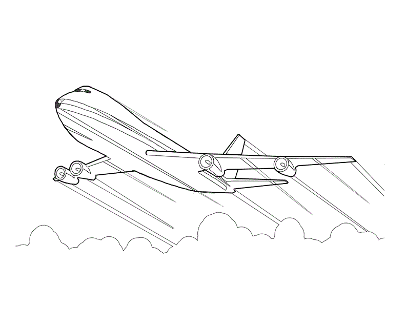Images of Airplane Coloring Page