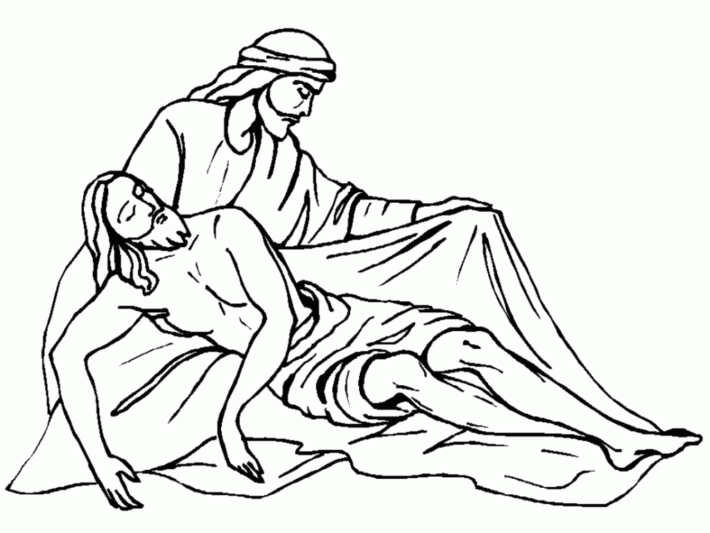 Preparing Jesus after Death Coloring Page