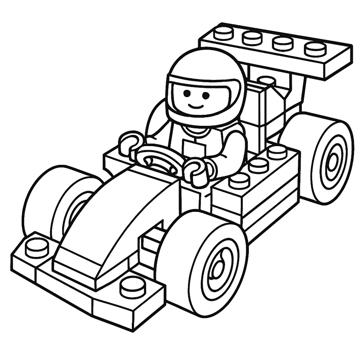 Lego Race Car Coloring Page