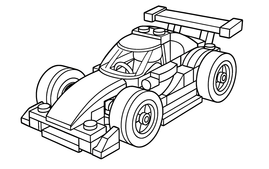 Lego Race Car Coloring Pages