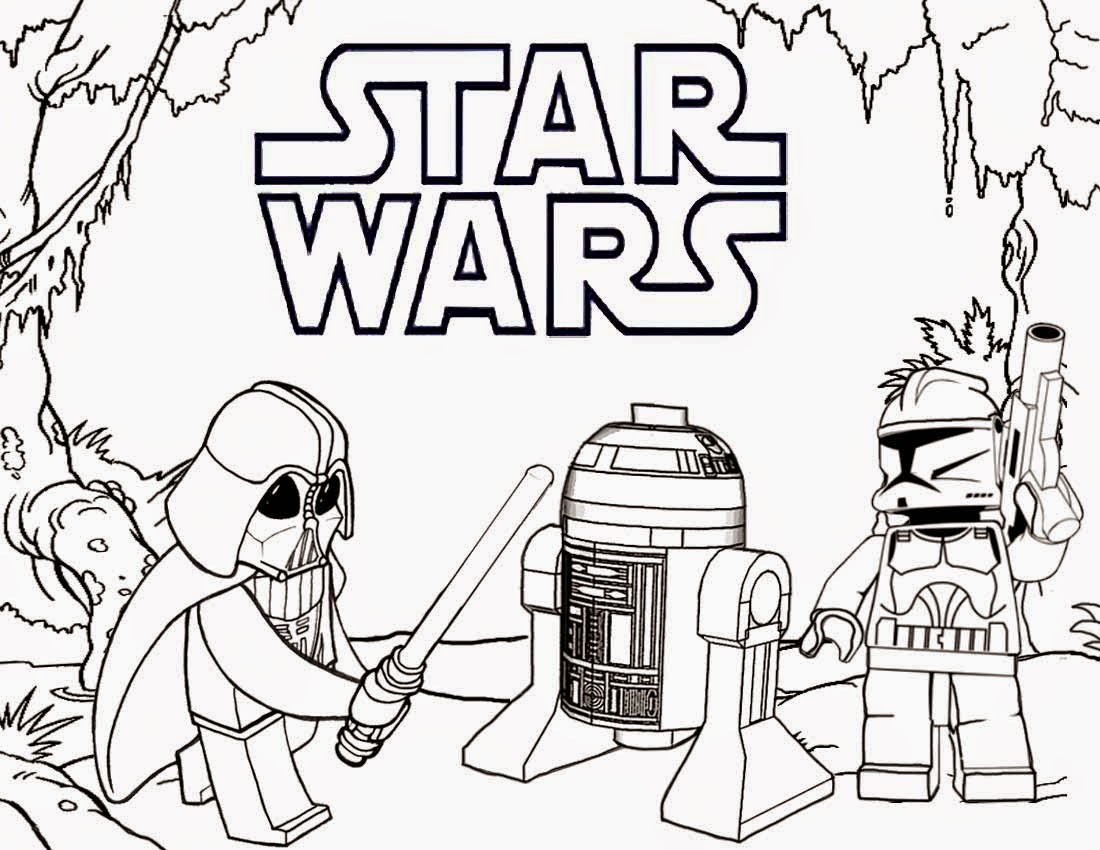 Lego Star Wars Coloring Pages Darth Vader and R2