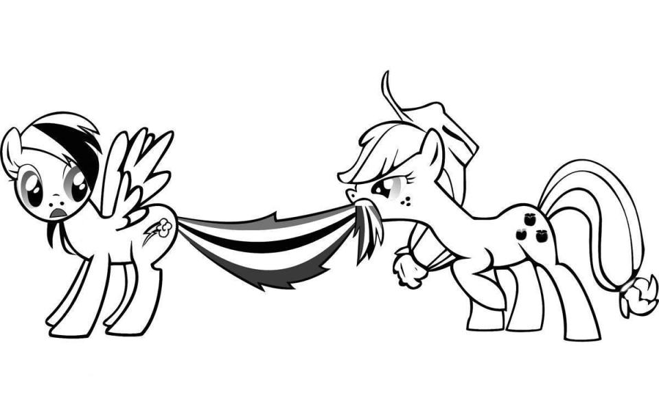 Mlp Pulling A Tail Coloring Page