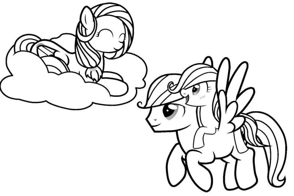 Mlp On A Cloud Coloring Page