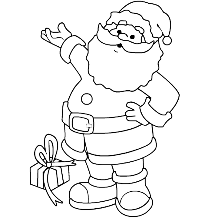 Merry Christmas Santa Coloring Page