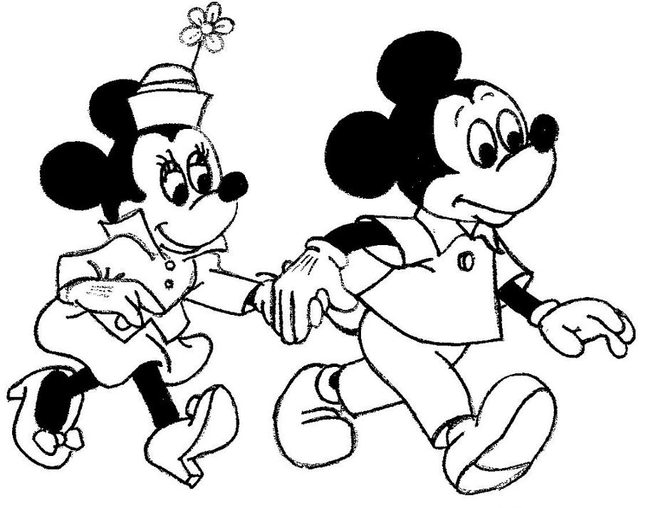 Mickey Mouse and Minnie Coloring Pages