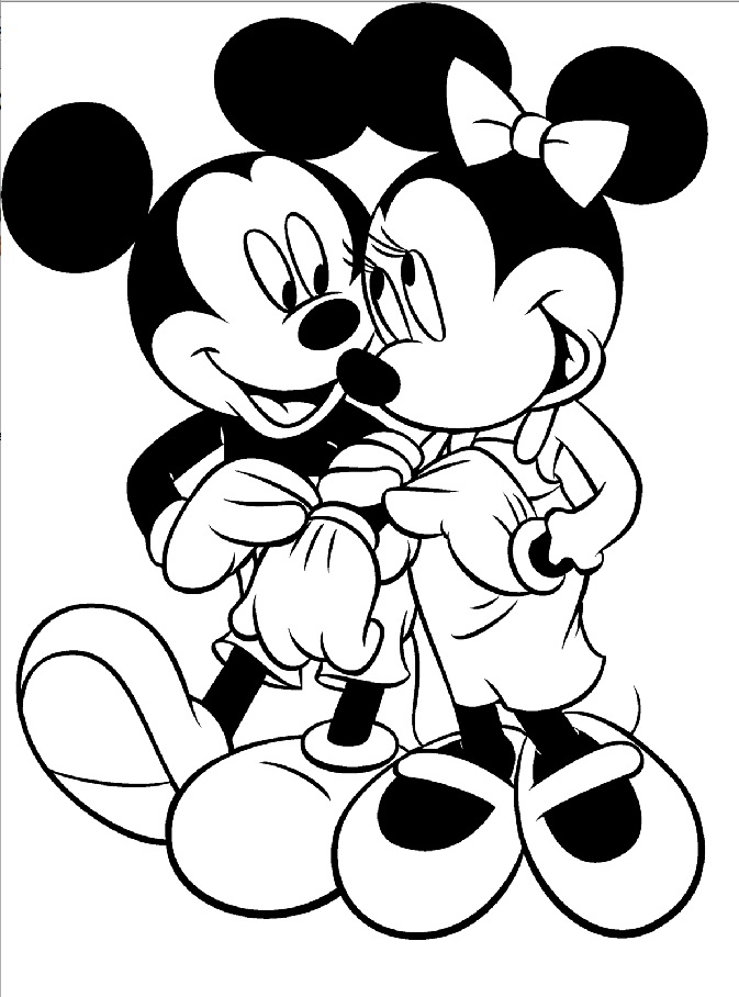 Mickey Mouse and Minnie Mouse Coloring Pages