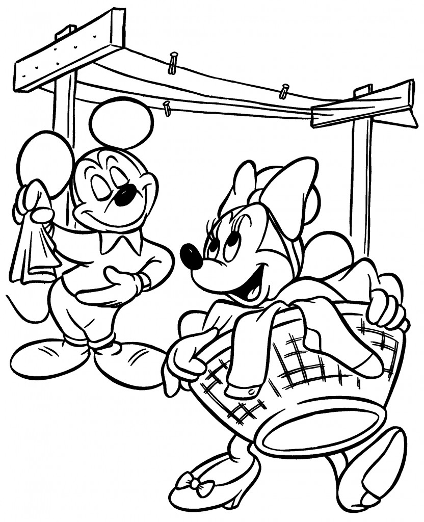 Mickey and Minnie Mouse Coloring Page