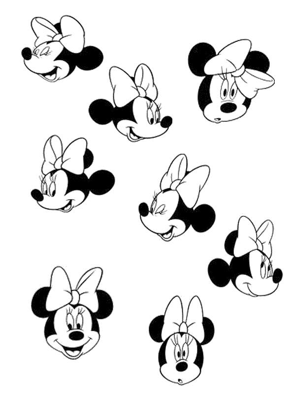 Minnie Mouse Face Coloring Pages