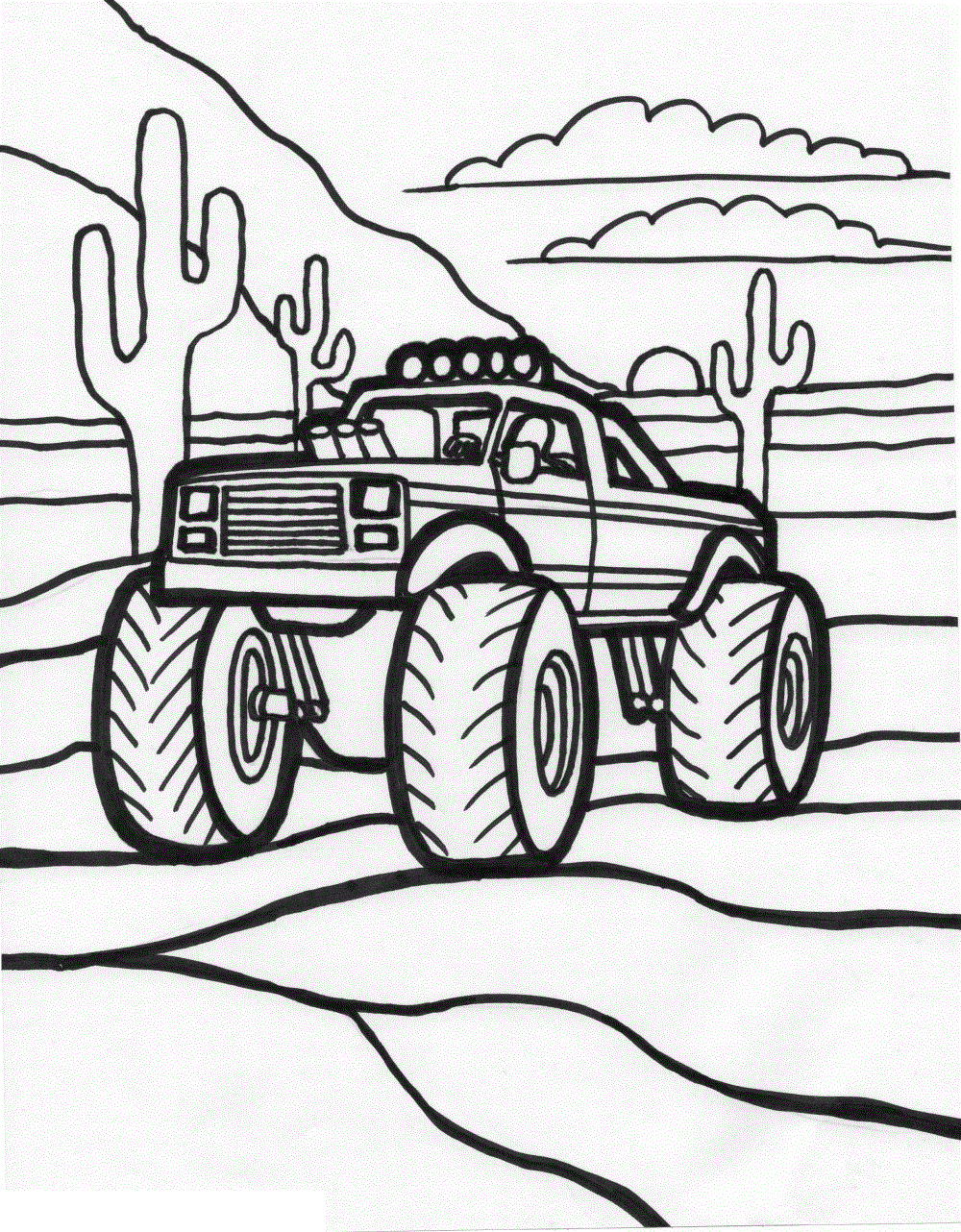 Free Monster Truck Coloring Pages for Kids - Happy Toddler Playtime