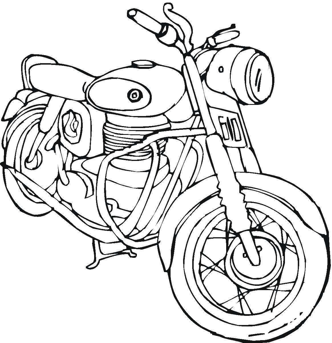 Coloring page - Reparação da motocicleta é difícil