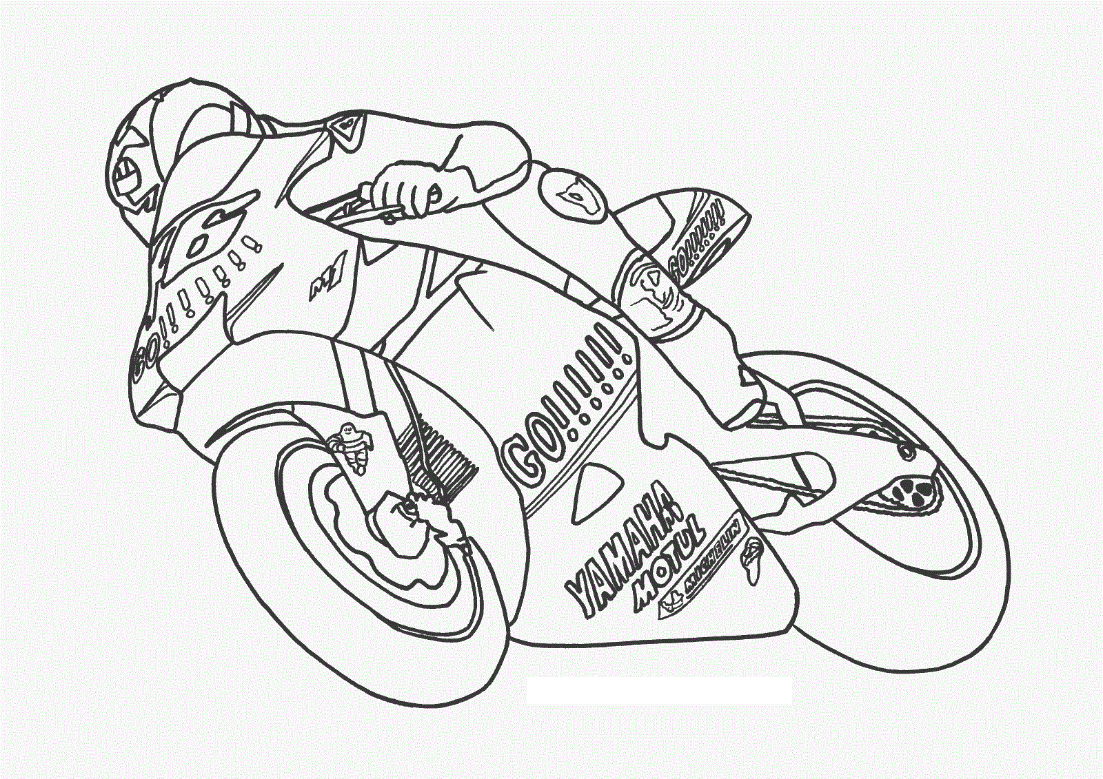 Coloring page - Reparação da motocicleta é difícil