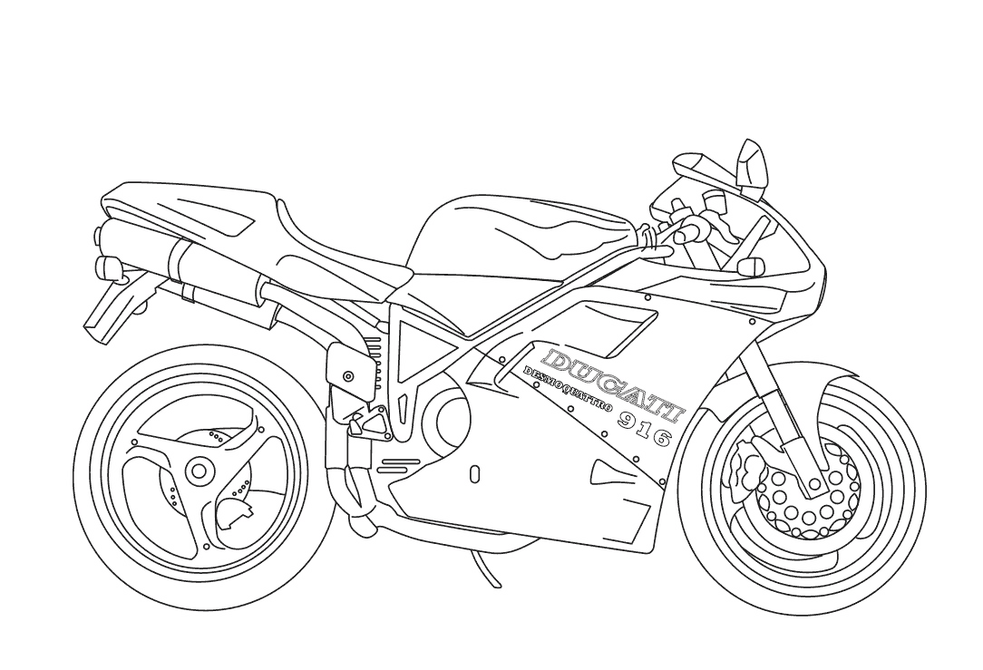 Coloring page - Motocicleta é sempre popular