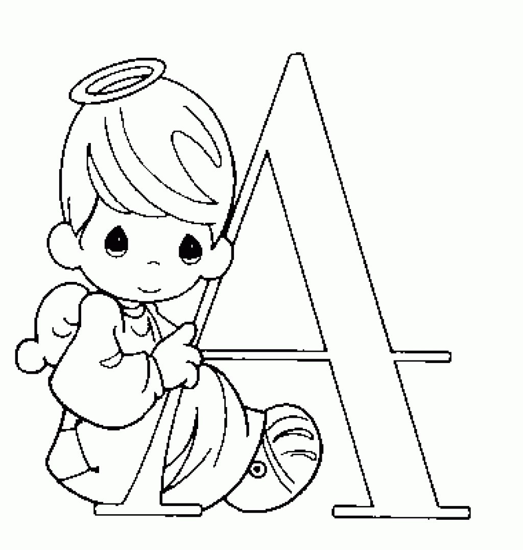 60 Precious Moments Coloring Pages Alphabet Pictures