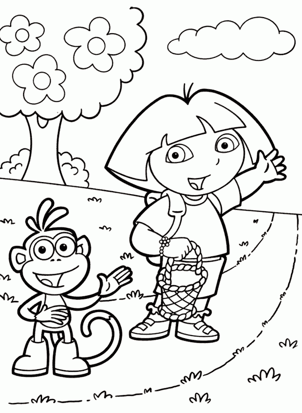 Printable Coloring Pages of Dora The Explorer