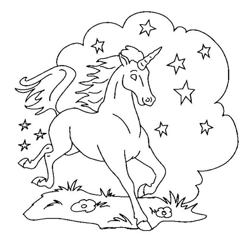 Printable Coloring Pages of Unicorns