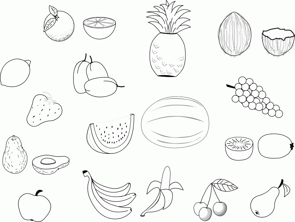 Printable Fruit Coloring Pages