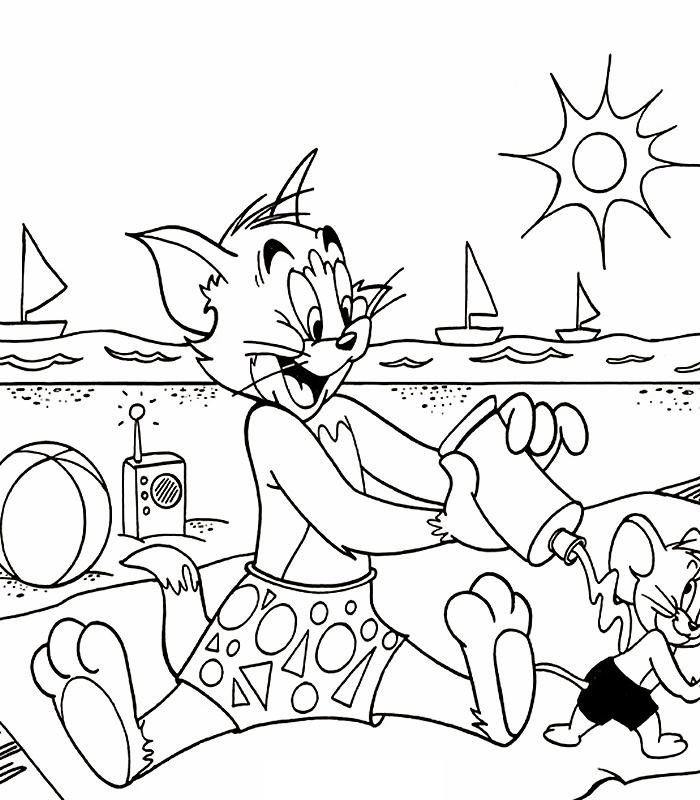 Printable Tom and Jerry Coloring Page For Kids