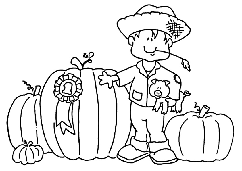 Prize Winning Pumpkin Coloring Page