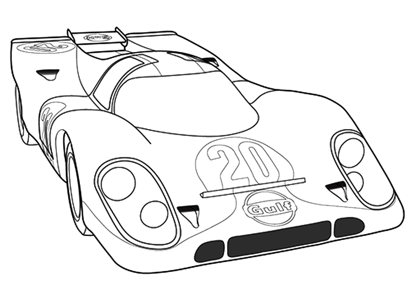 Race Car No 20 Coloring Page