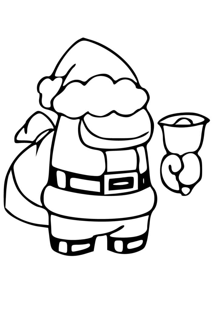 Santa Ringing Bell Coloring Page