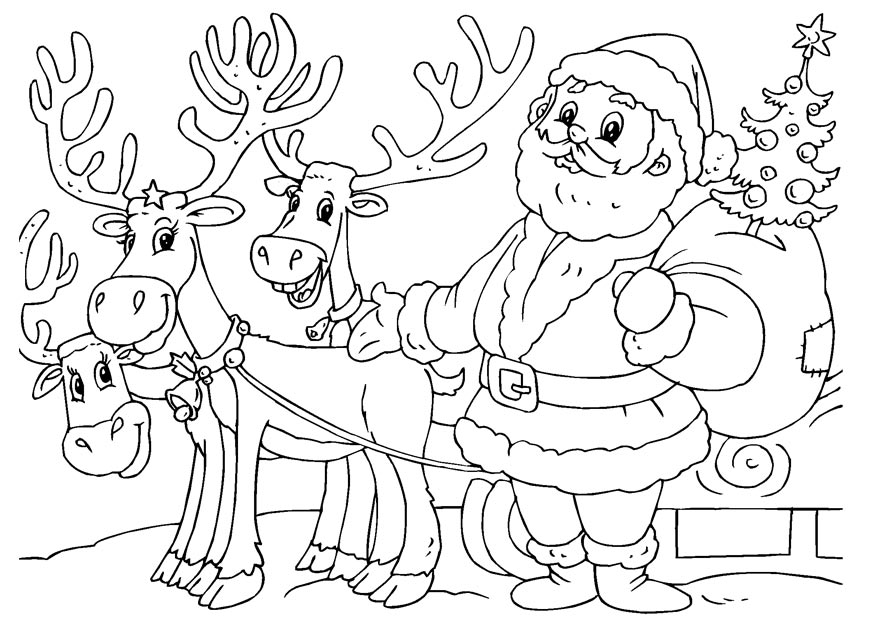 Santa S Reindeer Coloring Pages