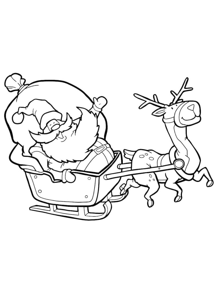 Santas Sleigh Coloring Page