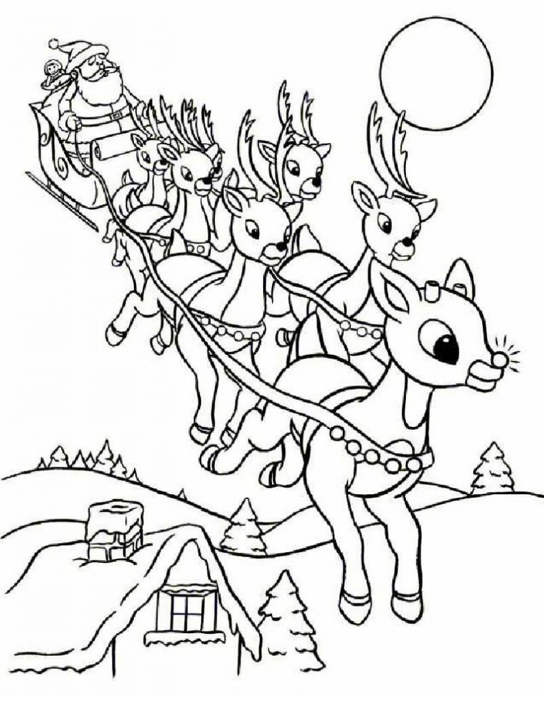 Santas Sleigh - Santa Coloring Pages